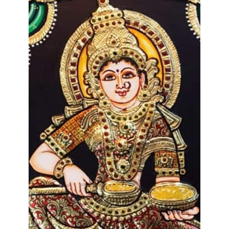 Exotic India Goddess Annapurna | Tanjore Painting | Traditional